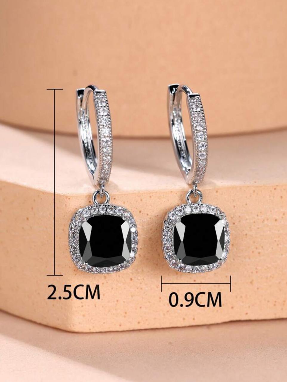 Glamorous Rhinestone Square Drop Earrings image 5