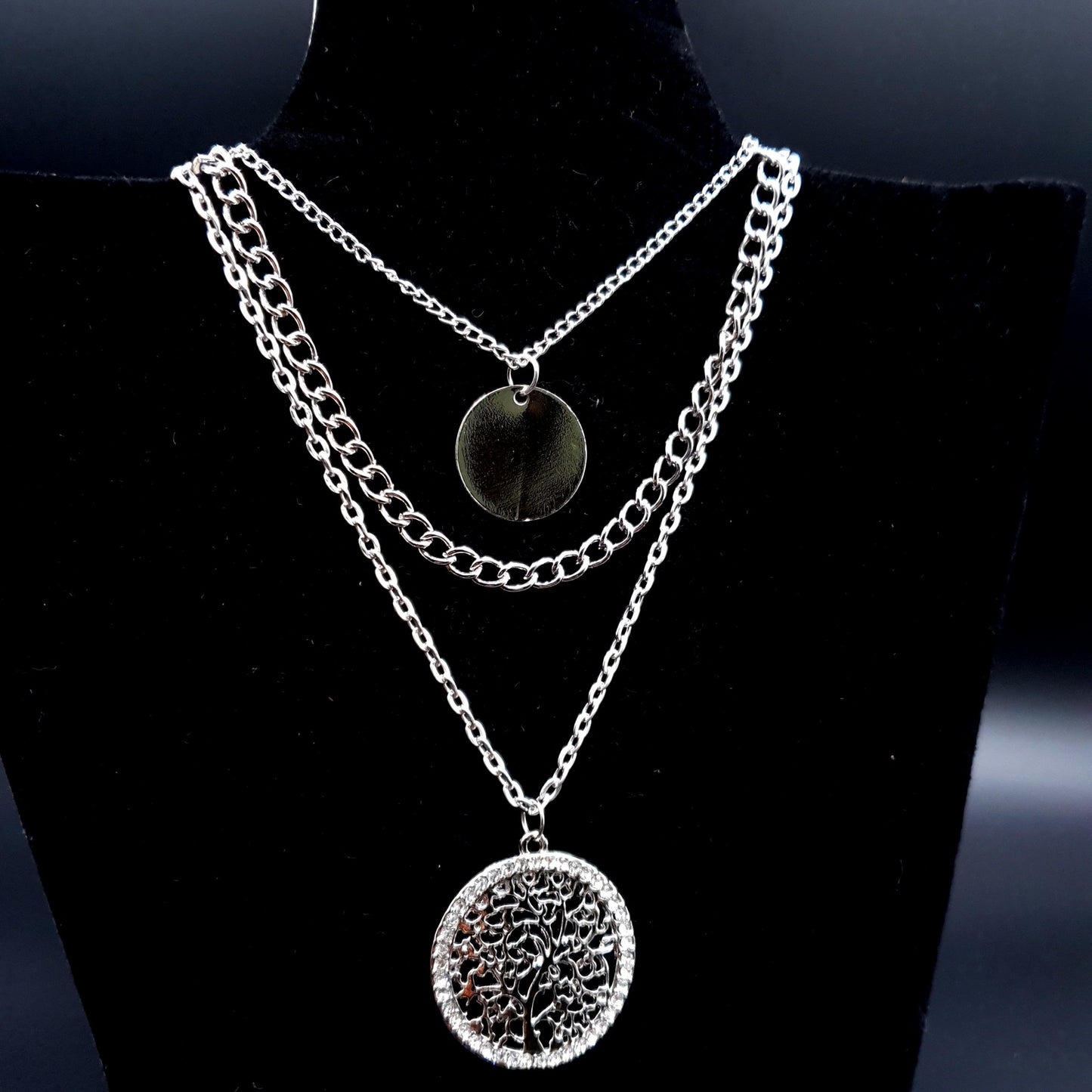 DOUBLE CHAIN SILVER PENDENT image 3