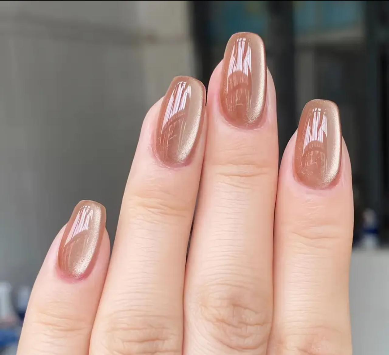 24-Piece Oval Nude Press-On Nails Set – Middle-Length Glossy Finish with Pure Color Design image 4