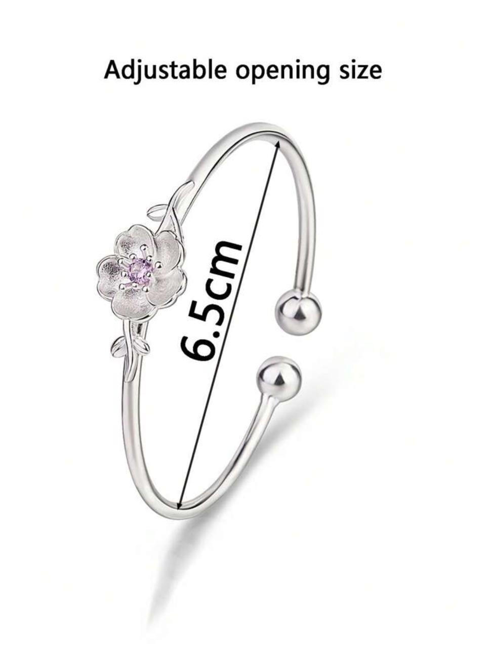 CHIC FLORAL DESIGN BRACELET WITH RHINESTONE ACCENTS image 6