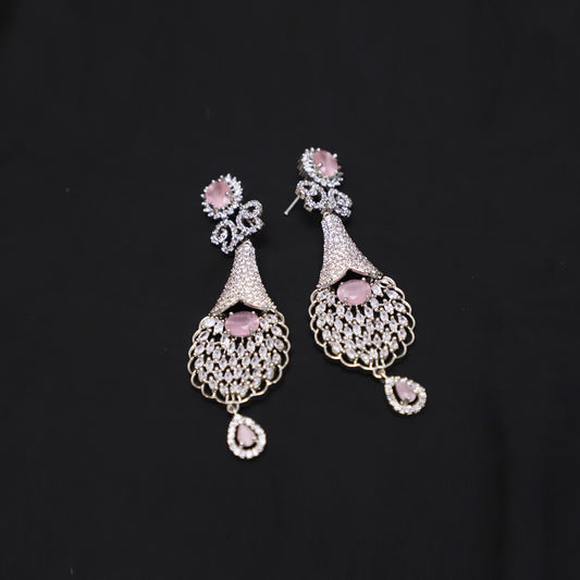 PEACOCK DESIGN - PARTY WEAR (SILVER GREEN & SILVER PINK) image 1