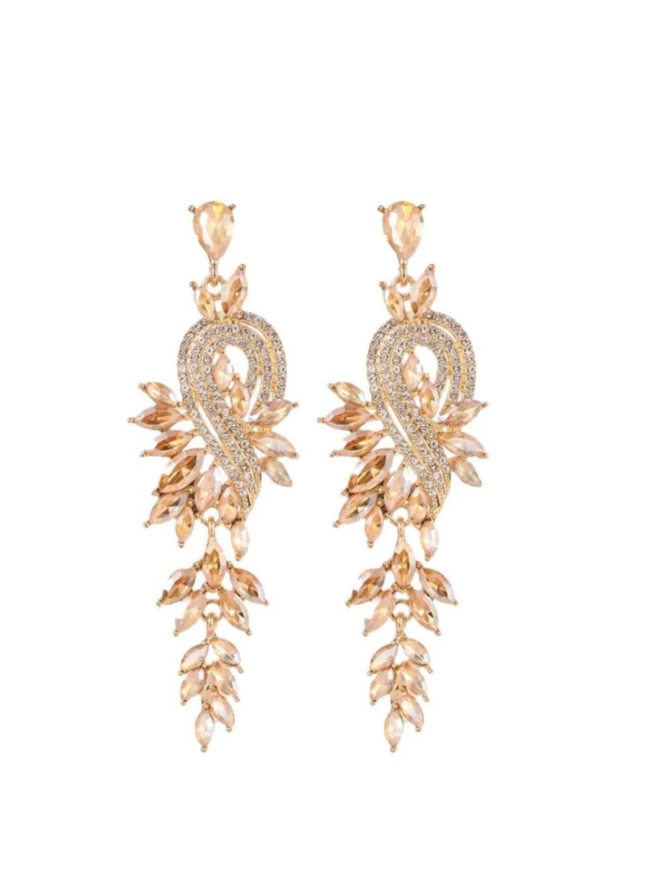 GLAMOROUS ZINC ALLOY RHINESTONE - Yellow image