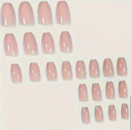 Short Ballet Mixed Color & Glossy Finish Press-On Nails image 1