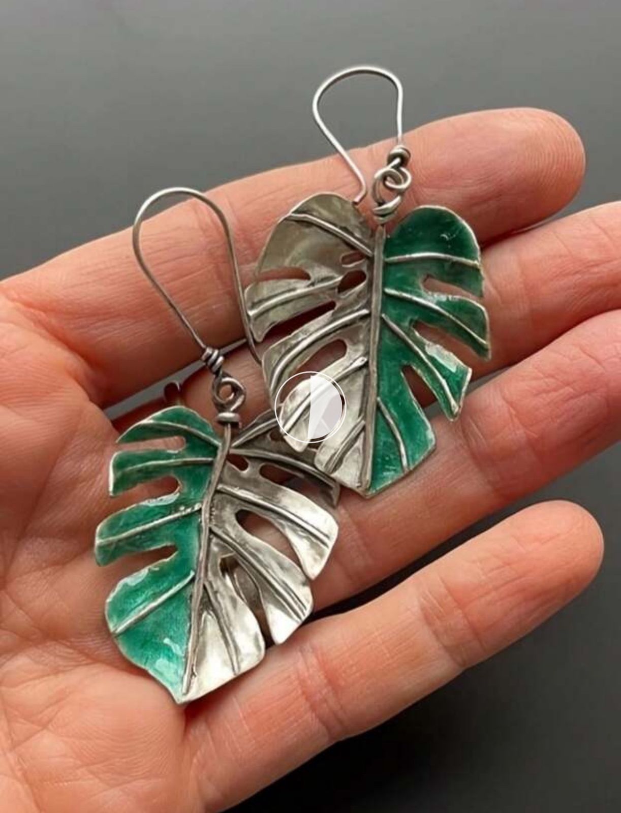 Bohemian Green Coconut Leaf Earrings image 3