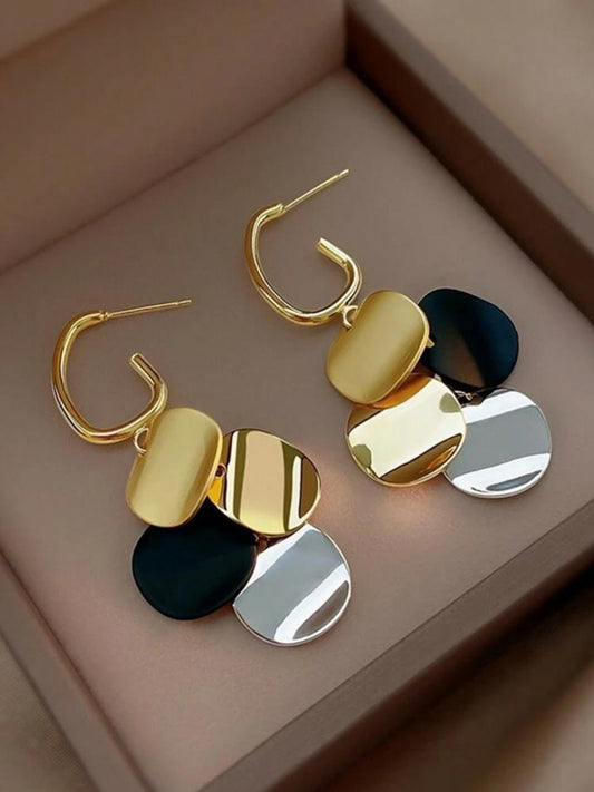 COLORBLOCK CIRCLE & TASSEL DANGLE EARRINGS image 1