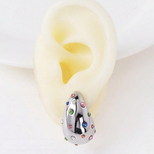 3-D TEAR DROP CRYSTAL STUD image 1