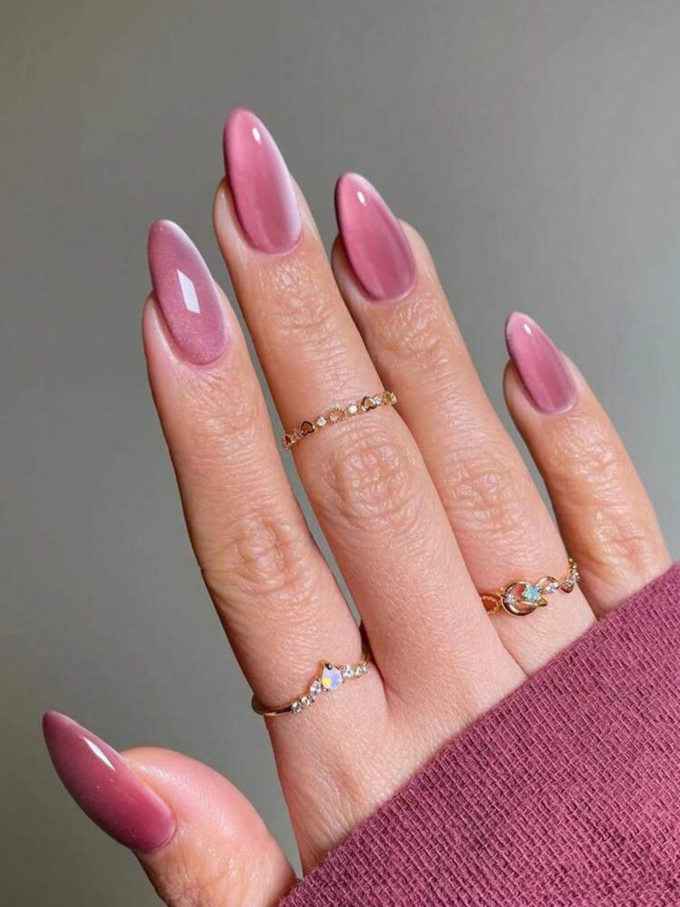 Y2K Almondnails Crystal Cat Eye Tip Press On False Nails image 3