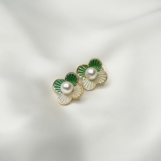 PAINTED LINE FLOWER STUD image 1