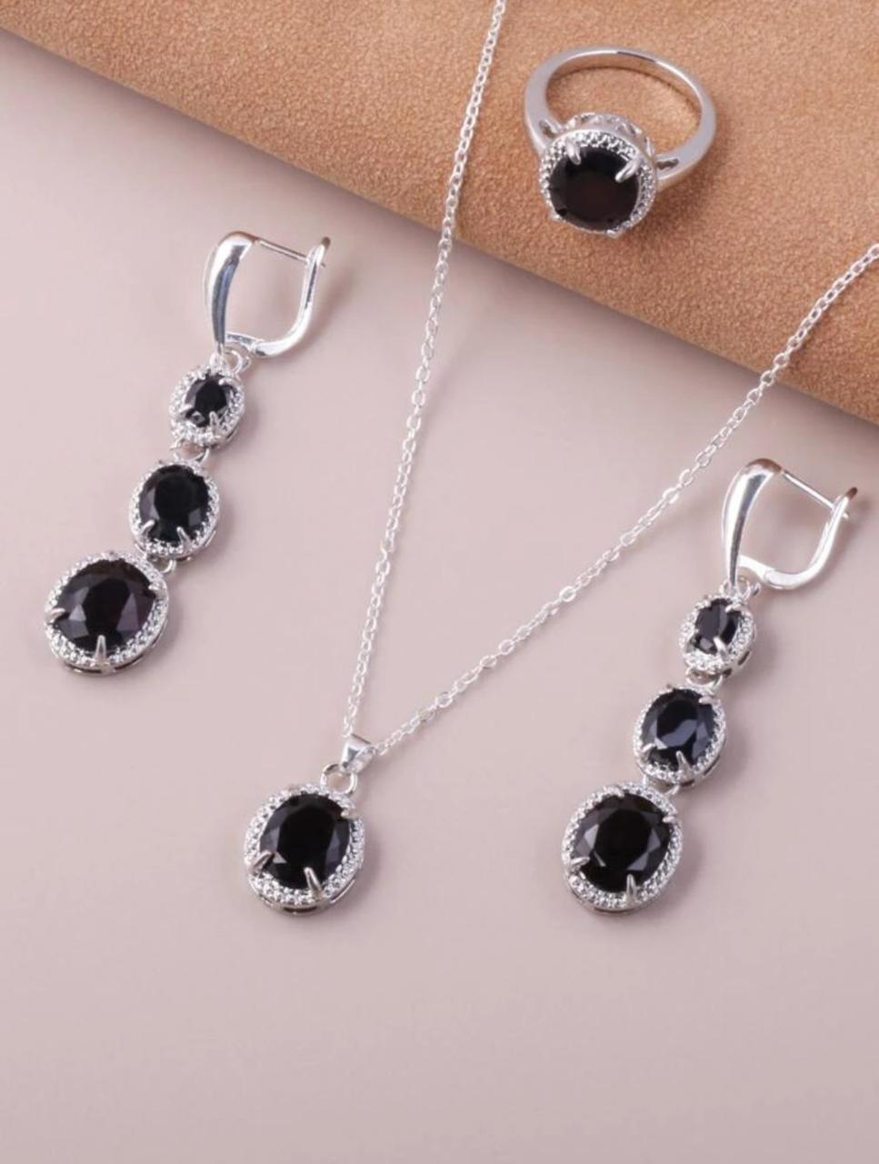 4pcs Gemstone Decor Neklace Set (S925) image 11