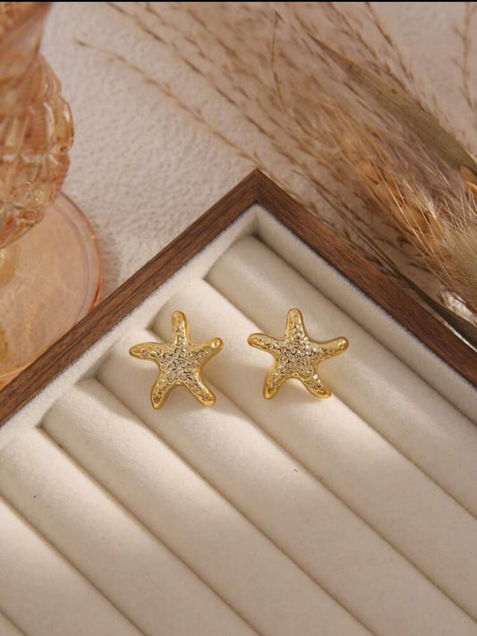Fashionable Metal Feeling Summer Vacation Style Starfish, Seashell, Shell Earrings, Ladies Stylish Earrings For Daily Wear image 1
