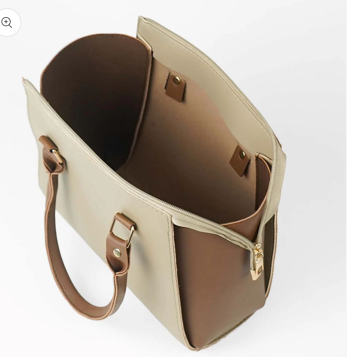 Elegant Two-Tone Tote Handbag image 5