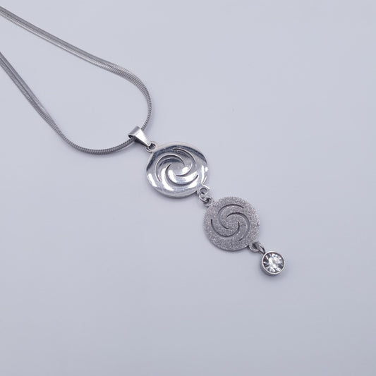 Elevate your look with this timeless spiral elegance Stainless Steel Neckace Set. image 1