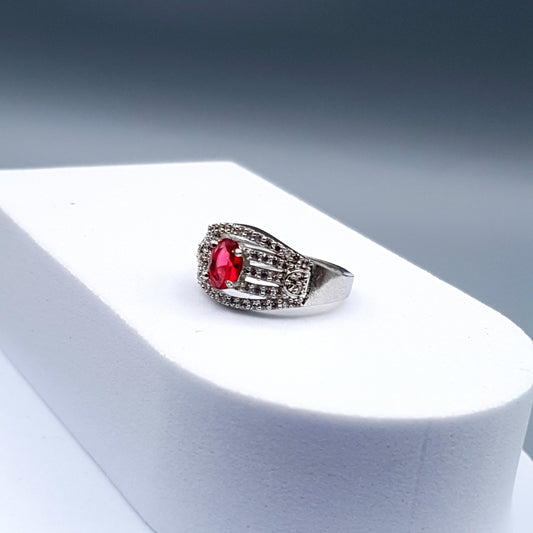 SILVER PINK FANCY RING image 1