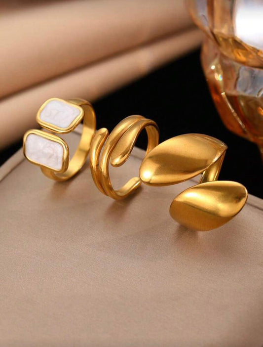 Stylish 3-piece ring set