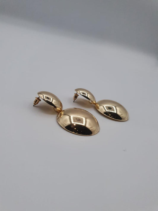 Dual Dome Mirror Drop Earrings