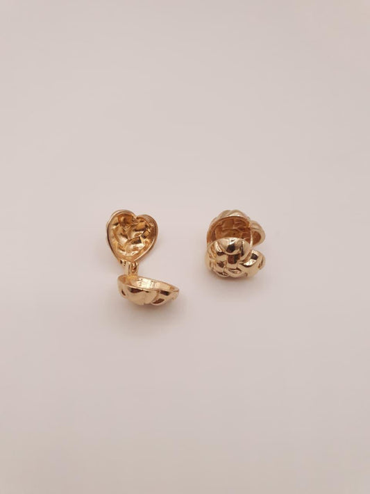 Quilted Heart Huggie Earrings