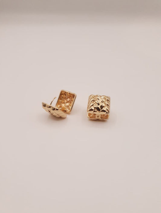 Quilted Square Huggie Earrings