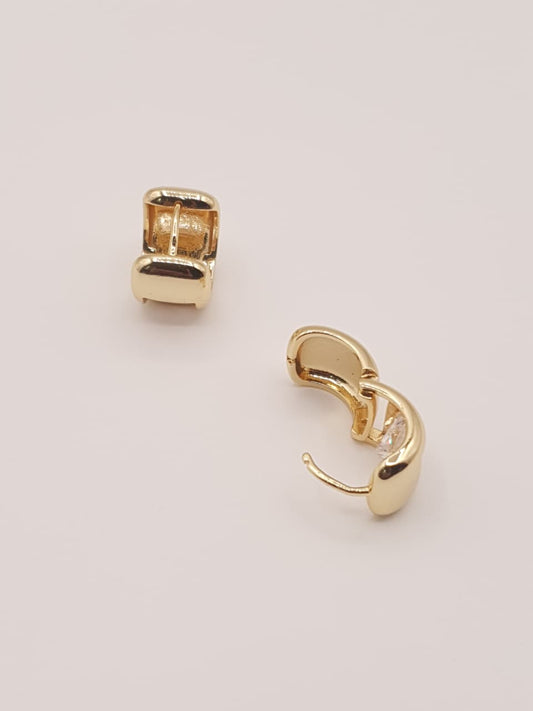 Gold-Tone Crystal Huggie Hoop Earrings