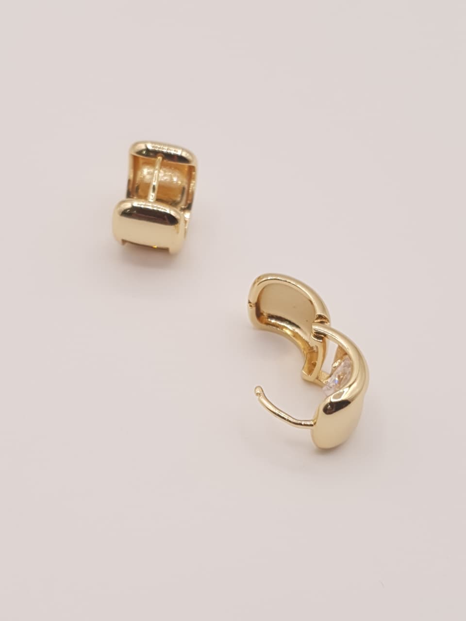Gold-Tone Crystal Huggie Hoop Earrings