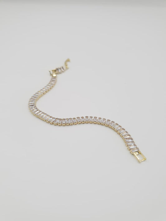 Gold-Tone Baguette Crystal Tennis Bracelet