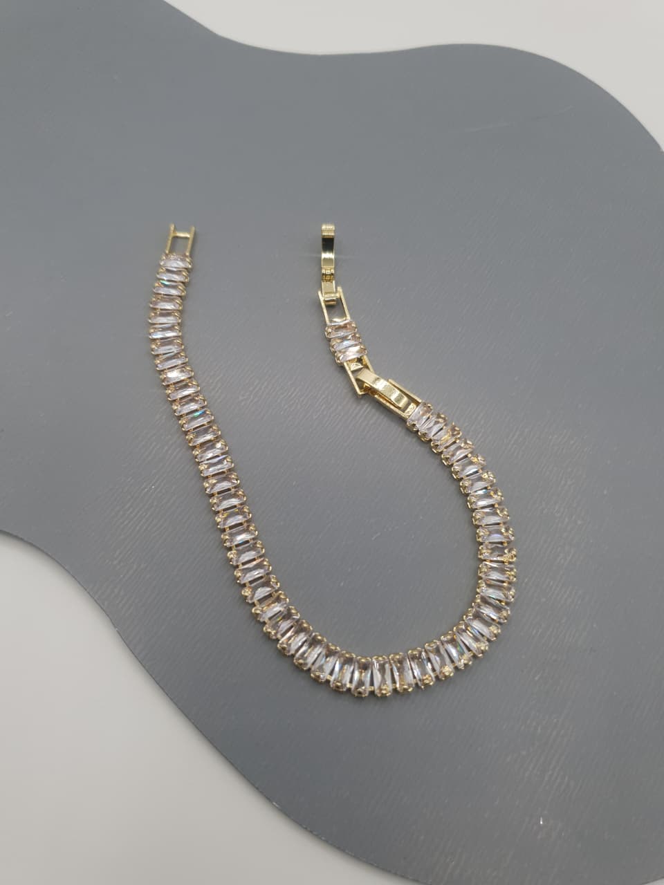 Gold-Tone Baguette Crystal Tennis Bracelet