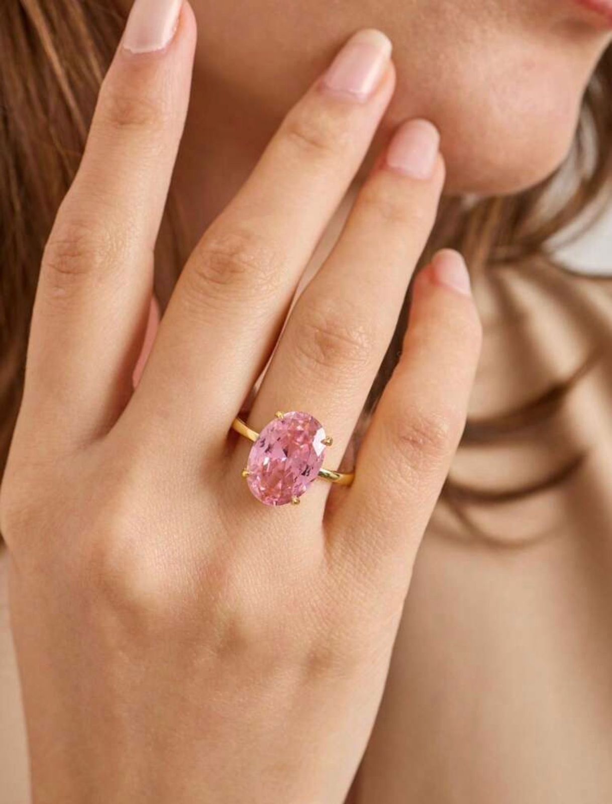 Pink Radiance Oval Cut Ring