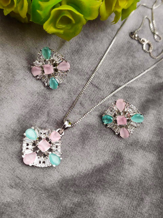 Luxury Heart Crystal Jewelry Set – Pendant & Earrings