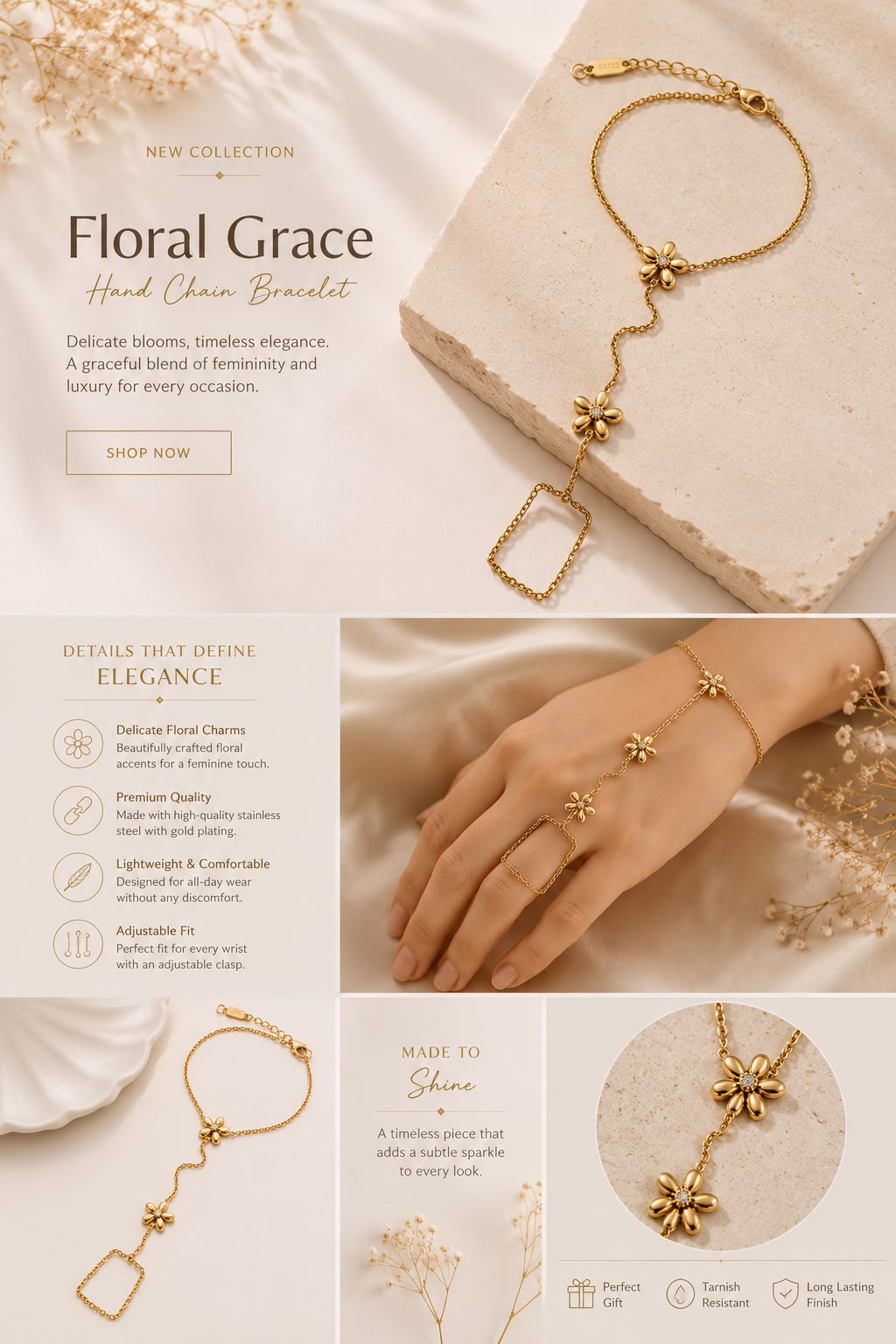 Aurora Floral Hand Chain