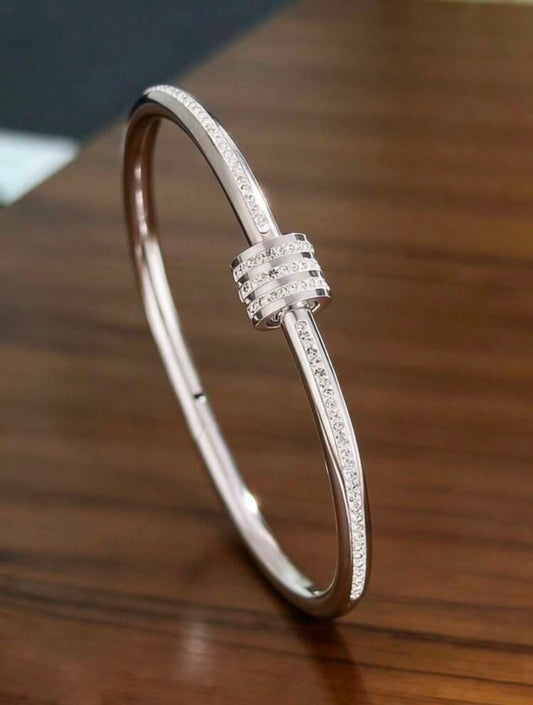 Silver Luxe Crystal Cuff