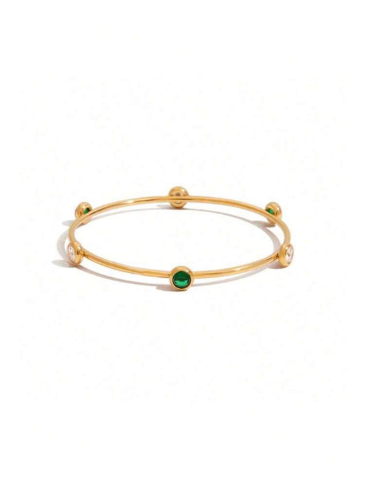 Emerald Spark Minimalist Bangle