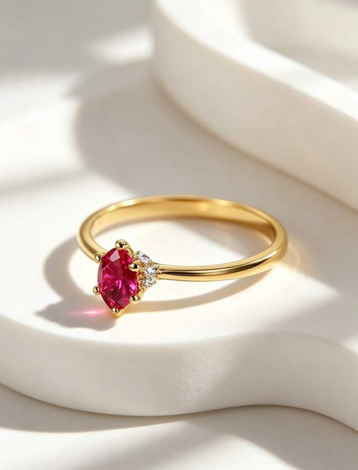Rosé Solitaire Crystal Ring