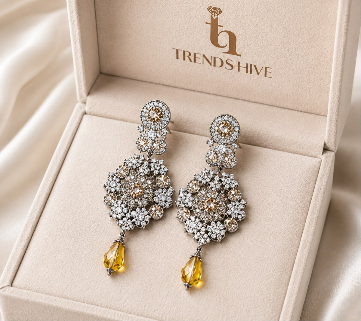Champagne Shimmer Party Earrings