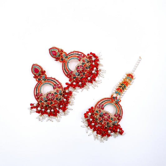 PARTY WEAR BINDI & EARRINGS image 1