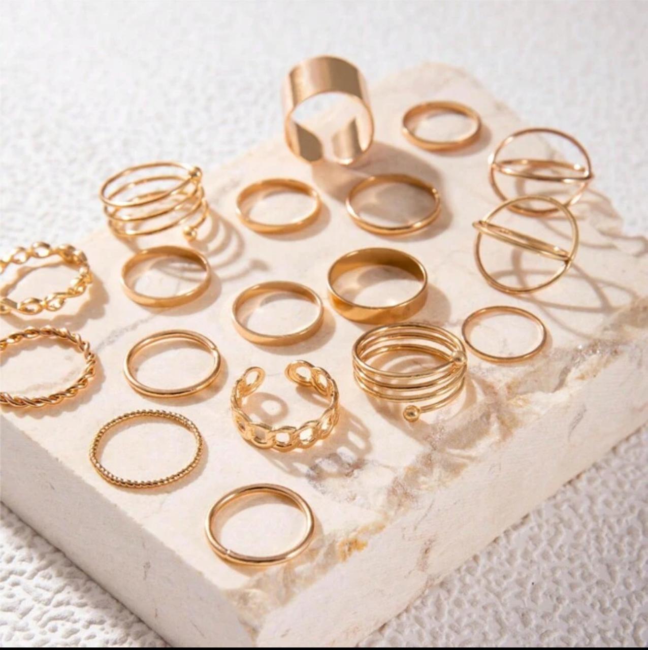16pcs/set Vintage Minimalist Joint Finger Ring Set image 3
