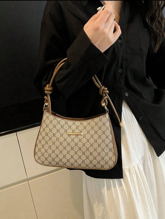 Retro floral underarm baguette bag – fashionable, versatile, high-quality, and spacious with a chic, vintage charm. image 1