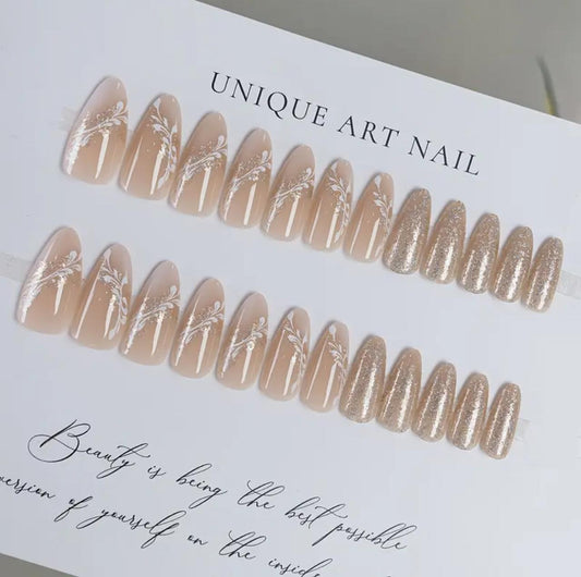 French Glitter Gradient Nail Art Pure Desire Pink Simple Wearable image 1