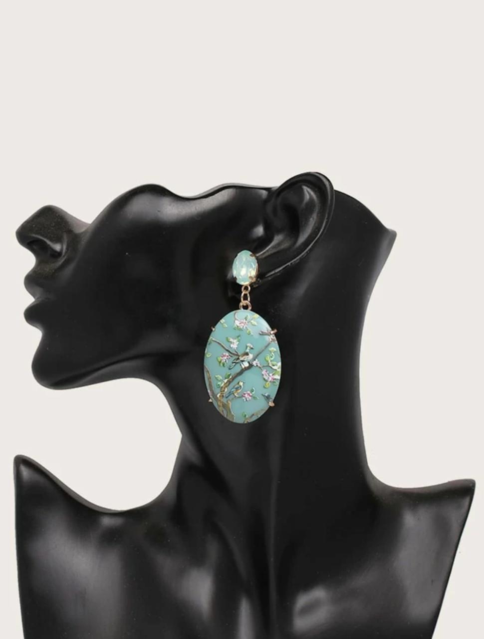 FLOWER & BIRD D?COR GEOMETRIC DROP EARRINGS image 4