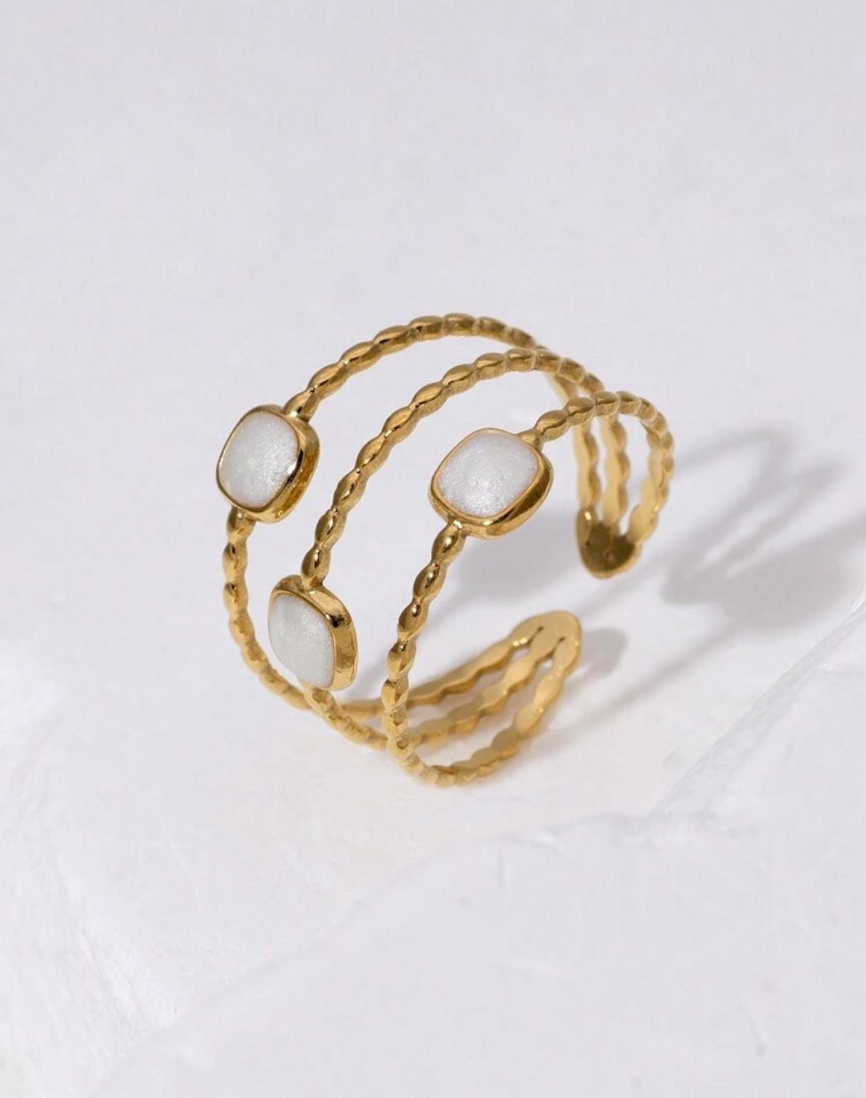 Minimalist Geometric Square Open Ring In Stainless Steel, Suitable For Women Daily Wear Or Party image 1