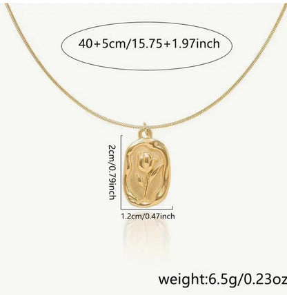 A Special Gift Elegant Simple Rose Tulip Pendant Necklace image 4