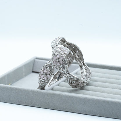 Vintage-inspired Kara adorned with intricate floral detailing, capturing timeless elegance and artisanal charm image 9