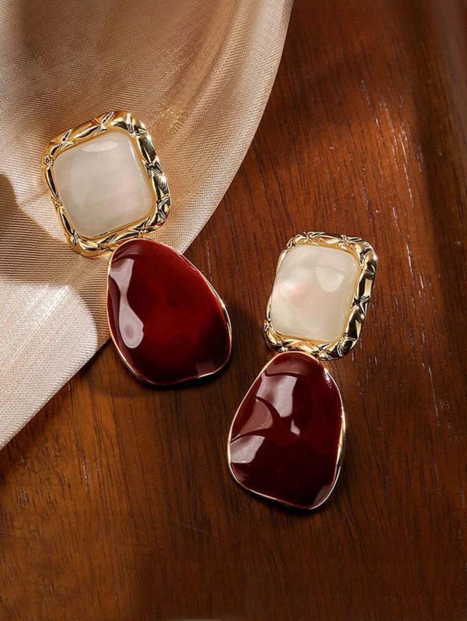 TRENDY ZINC ALLOY GEOMETRIC DROP EARRINGS image 0