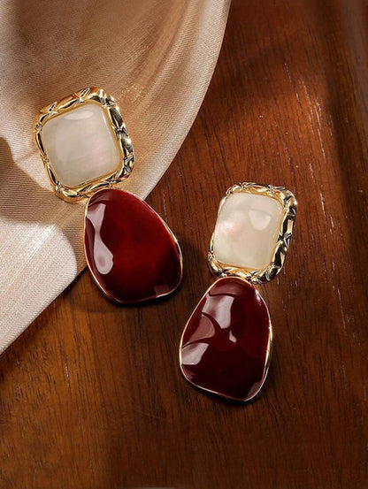 TRENDY ZINC ALLOY GEOMETRIC DROP EARRINGS image 0