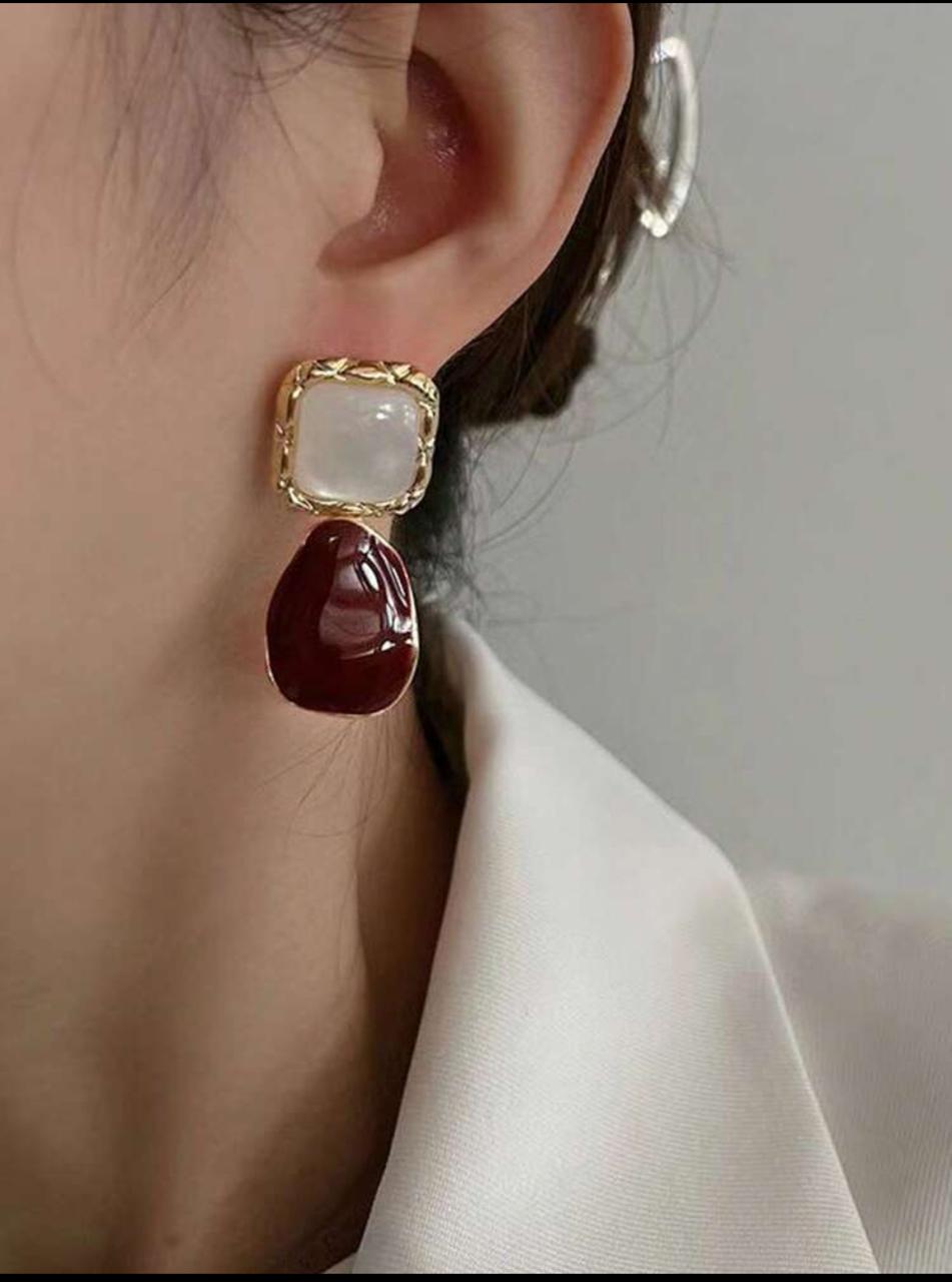 TRENDY ZINC ALLOY GEOMETRIC DROP EARRINGS image 3