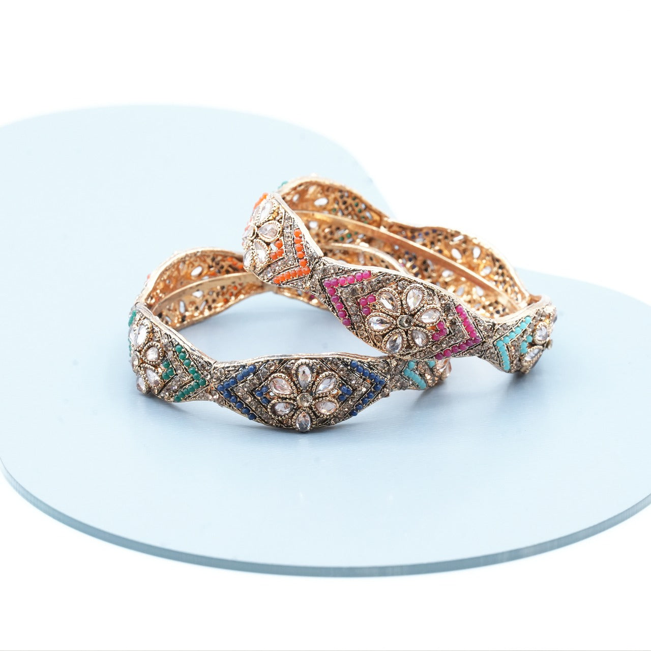 Vintage-inspired Kara adorned with intricate floral detailing, capturing timeless elegance and artisanal charm image 6