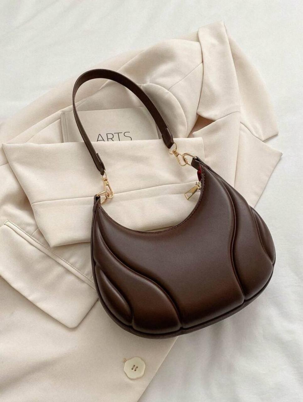 ALL MATCH TEXTURED EMBOSSED FASHION SOLID COLOR CRESCENT BAG image 6