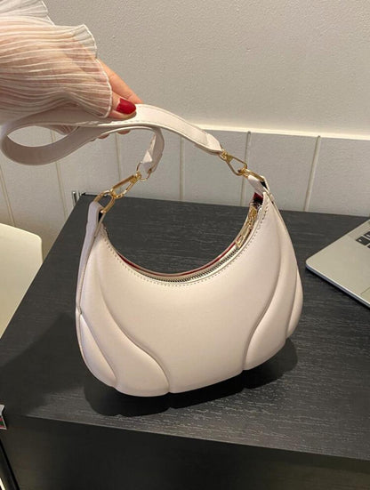 ALL MATCH TEXTURED EMBOSSED FASHION SOLID COLOR CRESCENT BAG image 28