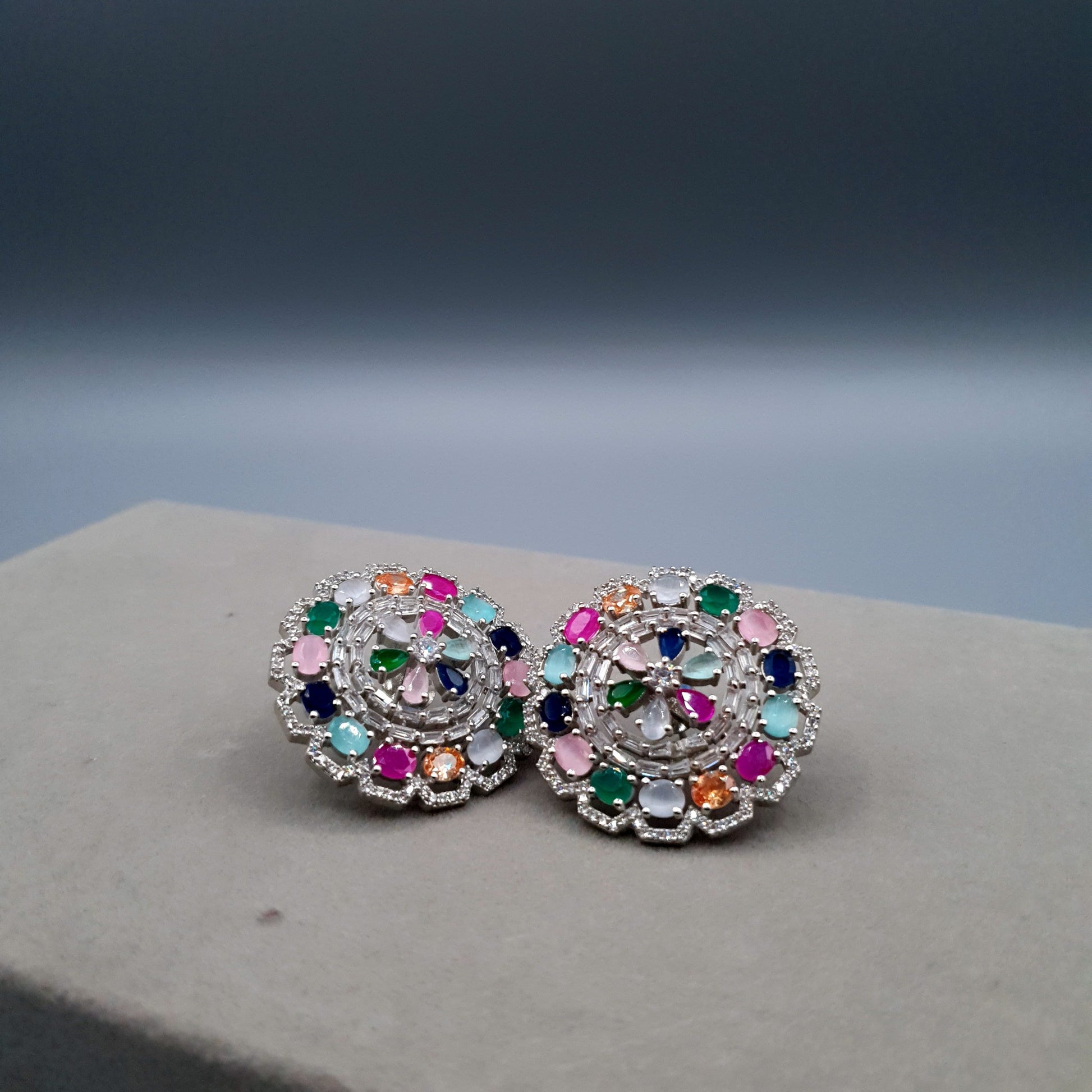 WHEEL STYLE PARTY WEAR-(MULTI COLOUR &amp; GOLDEN SILVER) image 10