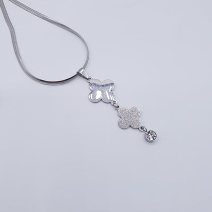 Floral Charm Stainless Steel Necklace Set image 6