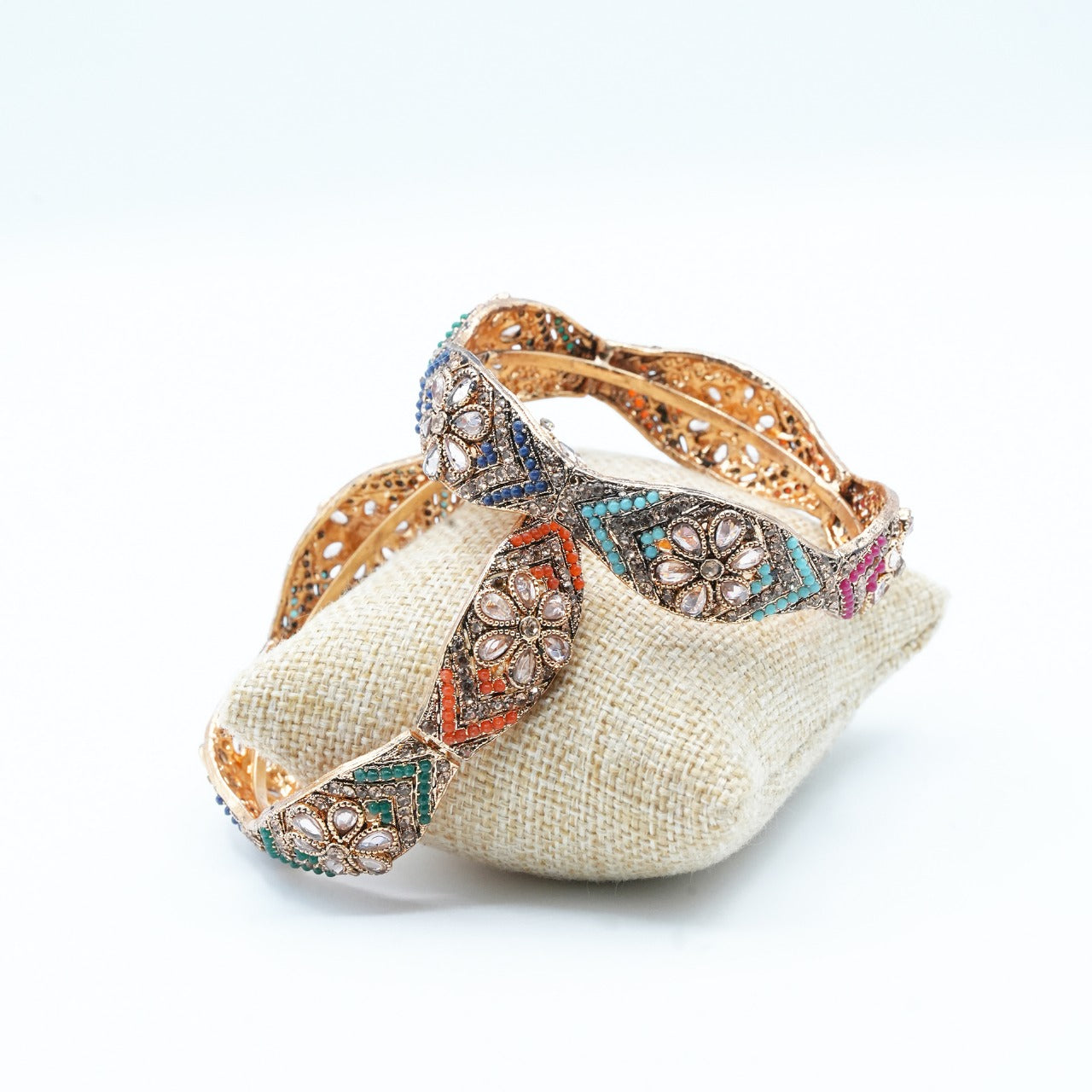 Vintage-inspired Kara adorned with intricate floral detailing, capturing timeless elegance and artisanal charm image 2