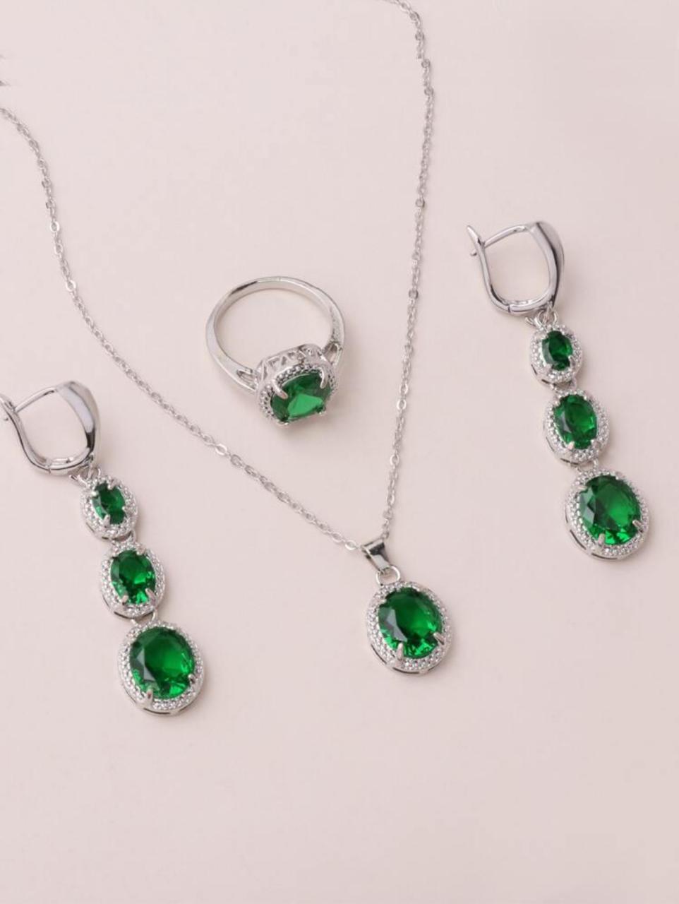 4pcs Gemstone Decor Neklace Set (S925) image 5